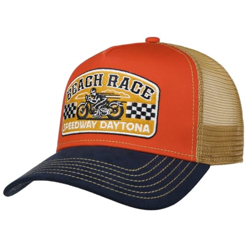 FWS Beach Race Trucker Cap Basecap Baseballcap Truckercap Meshcap Herren - Snapback, mit Schirm, Schirm Sommer Frühling-Sommer - One Size blau-gelb von FWS