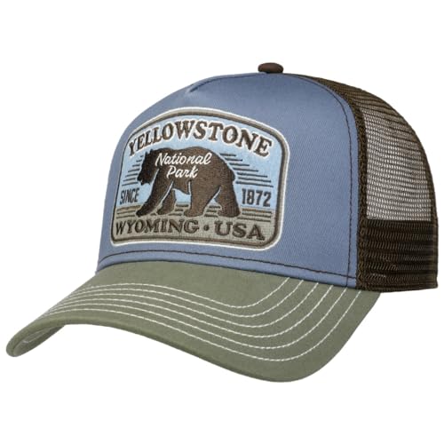 FWS National Park Trucker Cap Basecap Baseballcap Truckercap Meshcap Herren - Snapback, mit Schirm, Schirm Sommer Frühling-Sommer - One Size braun-blau von FWS
