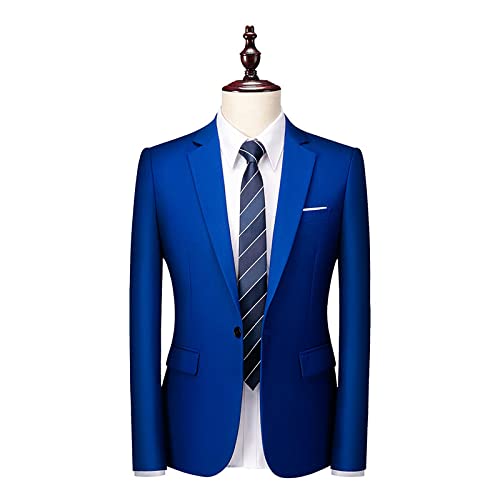 Anzüge & Sakkos für Herren,Anzugmantel 1 Knopf Kerbe Kragen Jacke Königsblau Blazer Regular Fit Formal Business Anzug Jacken Elegant Formal Anzugjacke Geeignet für Party Hochzeit Smoking, XXL von FWSHANGMAO