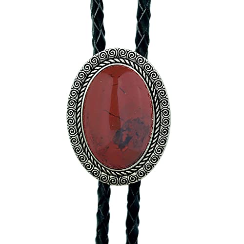 FRER Bolo Tie Herrenwestern-Denim-Krawatte Terrakotta-Stein-Form Bolo-Krawatte Denim-Bolo-Krawatte Handgefertigte Glamour-Vintage-Seil-Krawatte Für Elegante Kleidungsaccessoires von FWSHANGMAO