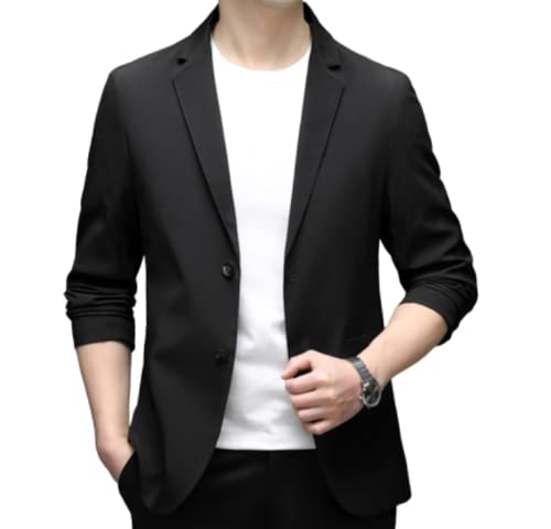 Sakko Herren Sportlich,Lässiger Herren-Blazer Sommer Leichter Blazer Einreiher Sportjacke Aus Eisseide Knopf Formelle Business-Anzugjacken Geeignet für Party Datum Abschlussball Hochzeit Smoking Sch von FWSHANGMAO