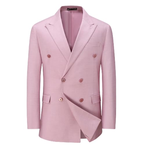 Sakko Herren Sportlich,Zweireihiger Freizeit-Blazer Große Jacke Mit Verschlusskragen Schmale Passform Sportmantel Starker Mann Formelle Anzugsjacken Geeignet für Party Date Abschlussball Hochzeit El von FWSHANGMAO