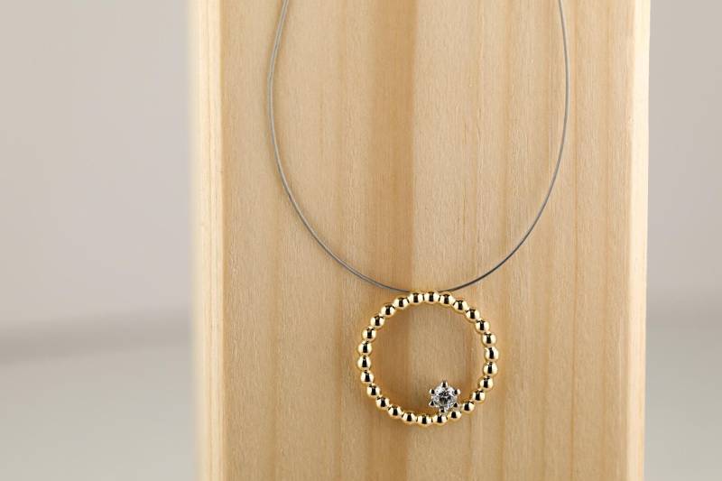 Collier "Tamara" 40-50 cm Lang Rosegold 750 Brillant 0.10Ct Anhänger Kette Geschenk Hochzeit Brautschmuck Collier "Tamara" 40-50 cm Lang Rosegold 750 Brillant 0.10Ct Anhänger Kette Geschenk Hochzeit Brautschmuck von FXBilzGoldschmiede