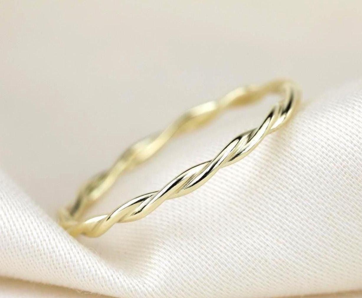 Kordelring "Zoe" Aus Gold 585 14Kt Filigraner Verlobungsring Beisteckring Vorsteckring Stapelring Ring 1.5 Mm Geschenk von FXBilzGoldschmiede