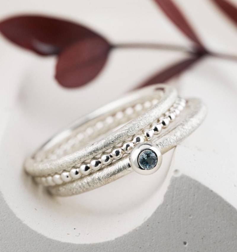 Ringe Set "Trio" Silber 925 Mit Echtem Topas Filigrane Stapelringe Beisteckringe Schmuckring Geschenk Hochzeit Ringe Set "Trio" Silber 925 Mit Echtem Topas Filigrane Stapelringe Beisteckringe Schmuckring Geschenk Hochzeit von FXBilzGoldschmiede