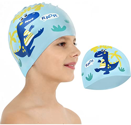Badekappe für Kinder, Silikon Badekappe Elastischer Badekappe Dinosaurier, Unisex Badekappe Kinder Lange Haare, Schwimmkappe Kinder, Schwimmmütze Wasserdicht Schwimmhaube für Kinder Jungen Badekappe für Kinder, Silikon Badekappe Elastischer Badekappe Dinosaurier, Unisex Badekappe Kinder Lange Haare, Schwimmkappe Kinder, Schwimmmütze Wasserdicht Schwimmhaube für Kinder Jungen von FXFOOT