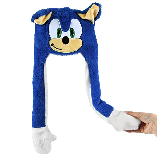 FXFOOT Sonic Hut, Sonic Mütze Lustige Plüsch Hut, Sonic Cosplay Hut, Mütze mit Beweglichen Ohren, Warme Wintermütze, Lustige Mütze mit Ohren, für das Geburtstagsgeschenk eines Jungen und Mädchens von FXFOOT