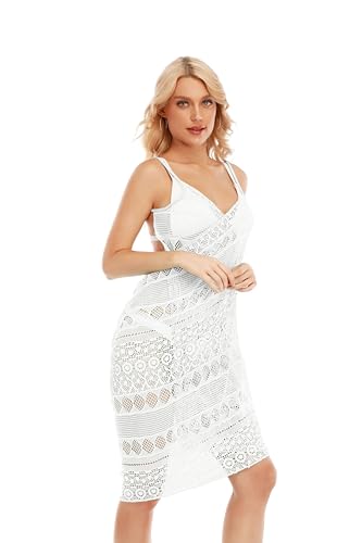 FXTYK Bikini Cover Up Strandkleid Sexy Spaghetti-TräGer RüCkenfreies Langes Wickelkleid Summer Strandkleider Damen Sommer Bademode Dress FXTYK Bikini Cover Up Strandkleid Sexy Spaghetti-TräGer RüCkenfreies Langes Wickelkleid Summer Strandkleider Damen Sommer Bademode Dress von FXTYK