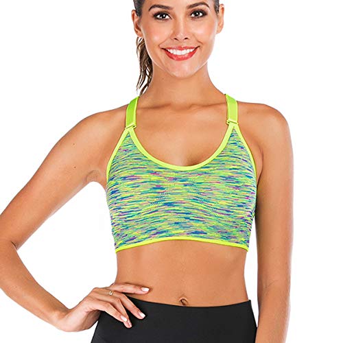 FXTYK Damen Mid Impact Sport-BH Nahtlose verstellbare Schultergurte und abnehmbare Pads Gym Yoga BH Workout Fitness Activewear gepolsterte BHS von FXTYK