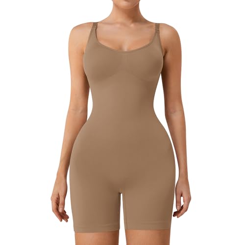 FXTYK Damen Shapewear Bauchweg Formende Body Suits Kurze Hosen Bodysuit Stark Formend Verstellbarer Schultergurt FüR Frauen Sportliche Stücke von FXTYK