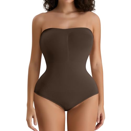 FXTYK Figurformender Body für Damen, Slip, verstellbare abnehmbare Schultergurte, Bauchkontrolle, schlankmachender Body für Frauen, formender Shapewear-Body, perfekt für jede Damenkleidung, 1 x von FXTYK