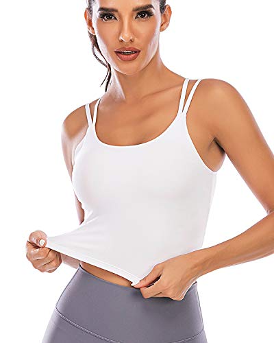 FXTYK Longline Gepolsterter BH KreuzträGer Push Up Sport Top Bustier Sport-BHS FüR Damen Fitness Workout Laufshirts Yoga Tank Top von FXTYK