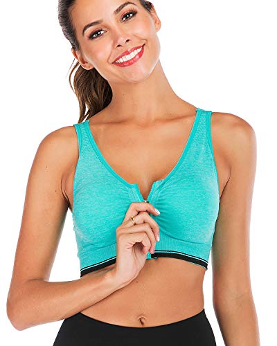 FXTYK Zip Front Sport-BH Post Surgery BH YogaWorkout Fitness Activewear Racerback gepolsterte BHS für Frauen von FXTYK