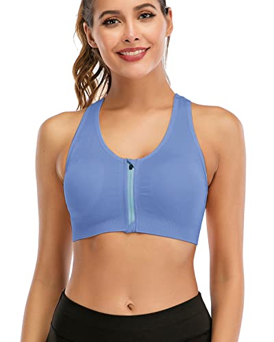 FXTYK Zip Front Sport-BH Post Surgery BH YogaWorkout Fitness Activewear Racerback gepolsterte BHS für Frauen von FXTYK