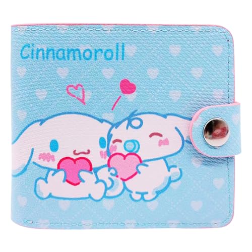 Ciinnamoroll Geldbörsen Anime Cartoon Geldbeutel Niedliche Faltbare Geldbörse mit Klein PU Geldbörse Cartoon Charakter Bifold Wallet Geburtstagsgeschenke von FYDZBSL