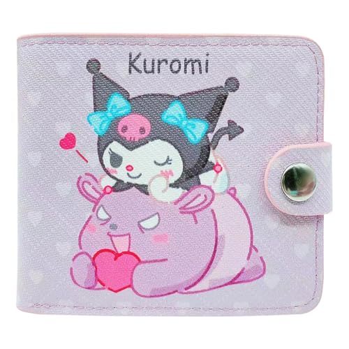 Kuuromi Geldbörsen Anime Cartoon Geldbeutel Niedliche Faltbare Geldbörse mit Klein PU Geldbörse Cartoon Charakter Bifold Wallet Geburtstagsgeschenke von FYDZBSL
