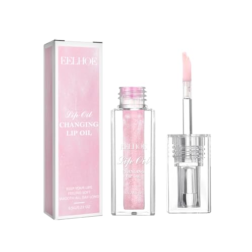 Fyeboo V2 Magic Color Changing Lip Oil, Moisturizing Lip Oil with Large Brush Moisturizing Lip Gloss with Hot Colour Changing, Pink Lip Oil, 1 oz von FYEBOO