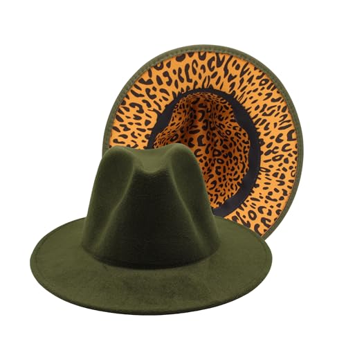 FYESTO Unisex Festival Fedora Hut mit Leopardenmuster Grün FYESTO Unisex Festival Fedora Hut mit Leopardenmuster Grün von FYESTO
