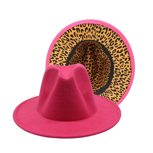 FYESTO Unisex Festival Fedora Hut mit Leopardenmuster Pink FYESTO Unisex Festival Fedora Hut mit Leopardenmuster Pink von FYESTO