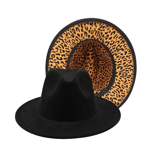 FYESTO Unisex Festival Fedora Hut mit Leopardenmuster Schwarz FYESTO Unisex Festival Fedora Hut mit Leopardenmuster Schwarz von FYESTO