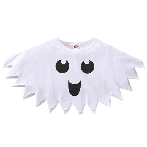 Baby Halloween Kost?m Geisterumhang Geist Umhang Gespenst Costume Unisex M?dchen Jungen Geisterkost?m Ghost Horrorkost?m Mantel Kap Mottoparty Karneval Fasching Cosplay Verkleidung Wei? 0-6 Monate von FYMNSI