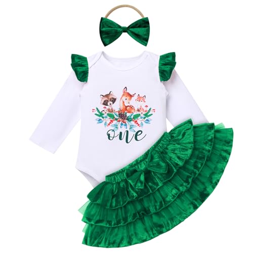 Baby M�dchen 1. Erster Geburtstag Outfit Baumwolle Langarm Strampler Body Prinzessin Samt T�t� Rock Stirnband Set 1 Jahr Geburtstagsparty Kleid Herbst Winter Bekleidung Fotoshooting Gr�n 12-18 Monate Baby M�dchen 1. Erster Geburtstag Outfit Baumwolle Langarm Strampler Body Prinzessin Samt T�t� Rock Stirnband Set 1 Jahr Geburtstagsparty Kleid Herbst Winter Bekleidung Fotoshooting Gr�n 12-18 Monate von FYMNSI