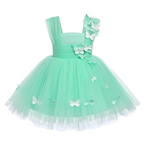 Baby M?dchen Prinzessin Kleid Blumenm?dchenkleid Taufkleid Kleinkinder Schmetterling Festlich Festkleid Hochzeit 1. Geburtstag Partykleid Festzug T?llkleid Formal Abendkleid Babybekleidung Gr?n 18-24M von FYMNSI