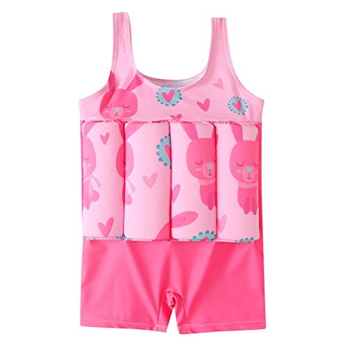 Baby Mädchen Schwimmweste Schwimmen Jacke Kinder Schwimmende Badeanzug Bademode Schwimmtraining Kleinkind Lernt Schwimmen Einteiler Bojenanzüge Auftrieb Bademode Schwimmhilfe Rosa Hase 18-24 Monate von FYMNSI