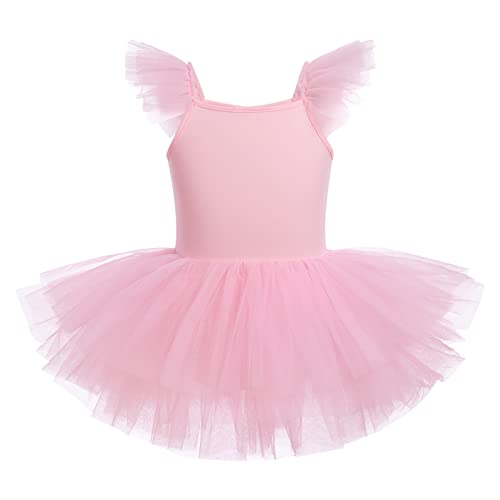 Ballettkleidung Mädchen Tütü Kinder Turnanzug Gymnastikanzug Tanzkleid Ballettanzug Ballerina Kostüm Kleid Turnbody Tutu Rock Ballett Trikot Ballettbody Tanzoutfit Balletttrikot Rosa 3-4 Jahre von FYMNSI