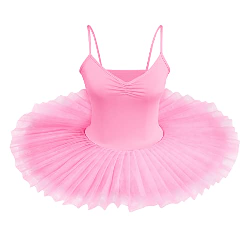 Damen Professionelles Ballett Tutu Erwachsene Ballettkleid Schwan Tanzkleid Schwanensee Tanz Kost?m Ballettkleidung Klassische Ballerina Prinzessin Pfannkuchen Tr?gerkleid B?hnenkleidung Rosa M von FYMNSI