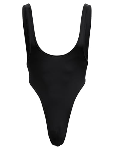 FYMNSI Herren Body Einteiler Kompression Bodysuit �rmellos M�nnerbody Overall Muskel Shirt Wrestling Singlet Jockstrap Jumpsuit Unterhemd Leotard Dessous Unterw�sche Tanktop Schwarz 2XL von FYMNSI