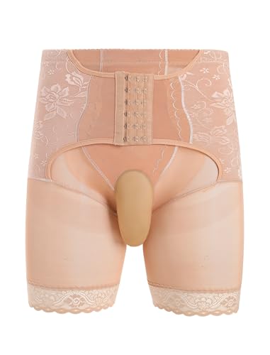 FYMNSI Herren Boxershorts Hohe Taille Bauch Weg Miederslip Unterhosen M�nner Miederpants Effekt Figurformende Retroshorts Boxer Unterw�sche Shapewear Kompressionsshorts Hautfarbe L von FYMNSI