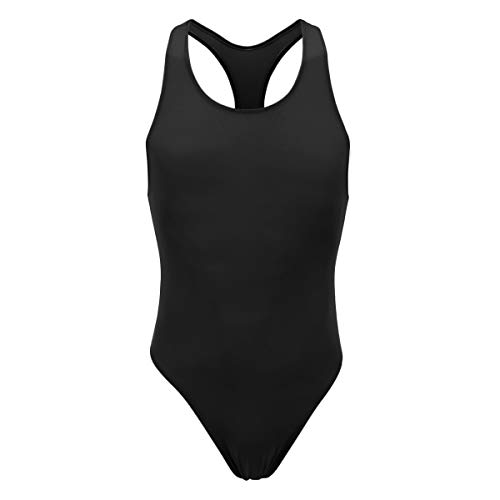 FYMNSI Herren Gymnastikanzug Unterwäsche Sexy Racerback Einteiler Bodysuit Stretch Badeanzug Tangas Singlet Workout, schwarz, Einheitsgröße von FYMNSI