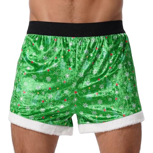 FYMNSI Herren Weihnachts Boxershorts Smat Unterw?sche Weihnachten Unterhosen M?nner Boxershorts Slip Nachtw?sche Reizw?sche Retroshorts Elastische Boxer Hipster Herrenunterw?sche Trunk Gr?n M von FYMNSI