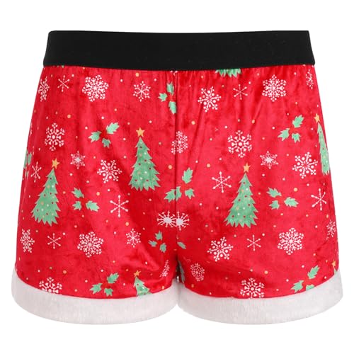 FYMNSI Herren Weihnachts Boxershorts Smat Unterw?sche Weihnachten Unterhosen M?nner Boxershorts Slip Nachtw?sche Reizw?sche Retroshorts Elastische Boxer Hipster Herrenunterw?sche Trunk Rot L von FYMNSI