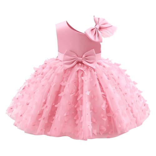 FYMNSI Kleinkinder Baby M�dchen Kleid Prinzessin T�t� Partykleid Schmetterling T�ll Abendkleid Hochzeit Brautjungfer Festliches Festkleid Schleife Geburtstag Taufkleid Ballkleid Rosa 5-6 Jahre von FYMNSI