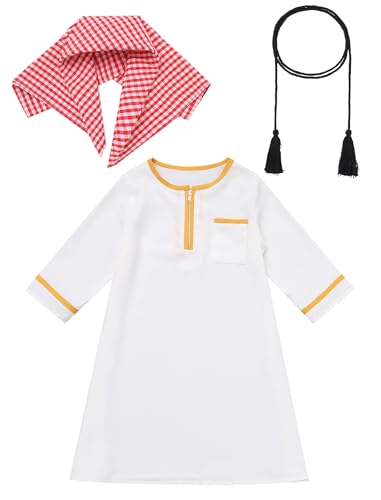 FYMNSI Neugeborenes Gebet Outfit, Muslimische Baby Jungen Abaya Maxi Kaftan Islamische Robe Kleid Kopftuch Thobe Mittlerer Osten Arabischen Dubai Eid Ramadan Gebetskleidung Wei� 0-3 Monate FYMNSI Neugeborenes Gebet Outfit, Muslimische Baby Jungen Abaya Maxi Kaftan Islamische Robe Kleid Kopftuch Thobe Mittlerer Osten Arabischen Dubai Eid Ramadan Gebetskleidung Wei� 0-3 Monate von FYMNSI
