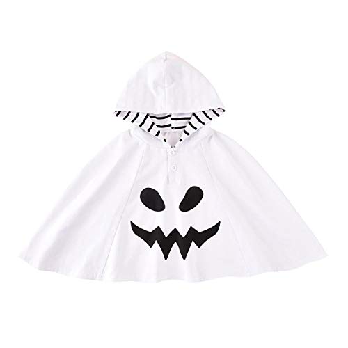 Geist Umhang mit Kapuze Kinderkostüm Gespenst Kostüm Baby Mädchen Jungen Geisterkostüm Unisex Halloween Ghost Horrorkostüm Mantel Kap Kinder Halloweenkostüm Karneval Cosplay Fasching Verkleidung 3-4J von FYMNSI