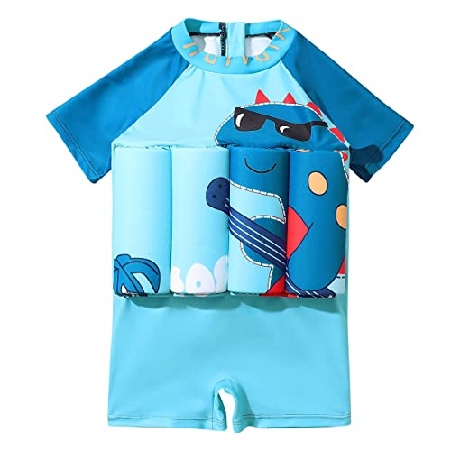 Kleinkind Baby Jungen Badeanzüge Mädchen Bojenanzüge Unisex Float Badeanzug Einteilige Schwimmende Badebekleidung mit verstellbarem Auftrieb Schwimmhilfe Einteiler Bademode Kurzarm Blau 18-24 Monate von FYMNSI