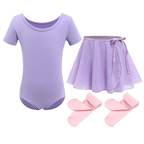Mädchen Ballettkleidung Kinder Ballettkleid Baumwolle Kurzarm Balletttrikot Tanzbody Ballettanzug Tanzkleid Gymnastik Trikot mit Tütü Chiffon Wickelrock Strumpfhosen Set Tanzkleid Violett 7-8 Jahre Mädchen Ballettkleidung Kinder Ballettkleid Baumwolle Kurzarm Balletttrikot Tanzbody Ballettanzug Tanzkleid Gymnastik Trikot mit Tütü Chiffon Wickelrock Strumpfhosen Set Tanzkleid Violett 7-8 Jahre von FYMNSI