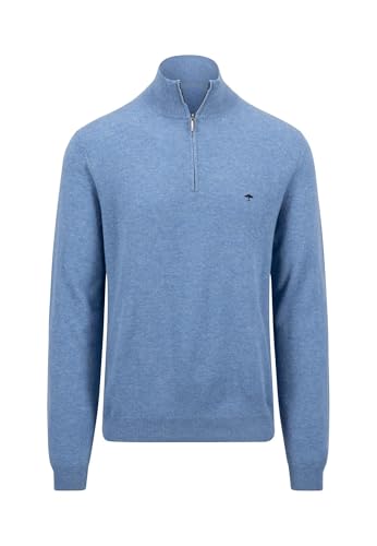 FYNCH-HATTON Pullover aus Merino-Kaschmir mit Troyerkragen Cloud Blue/L von FYNCH-HATTON