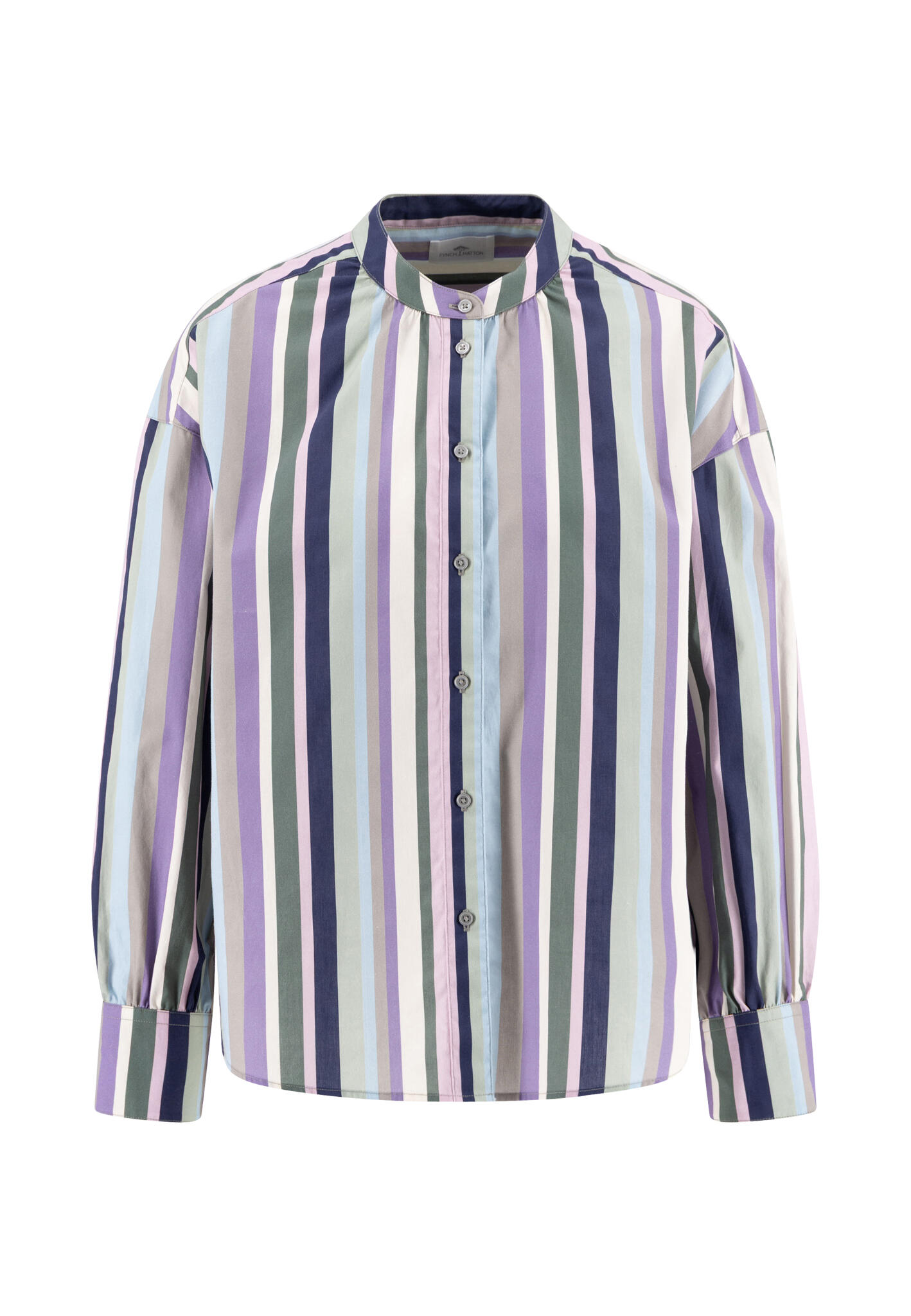 FYNCH-HATTON - BLOUSE MULTICOLOR STRIPE moss green - Gr. - 44 von FYNCH-HATTON