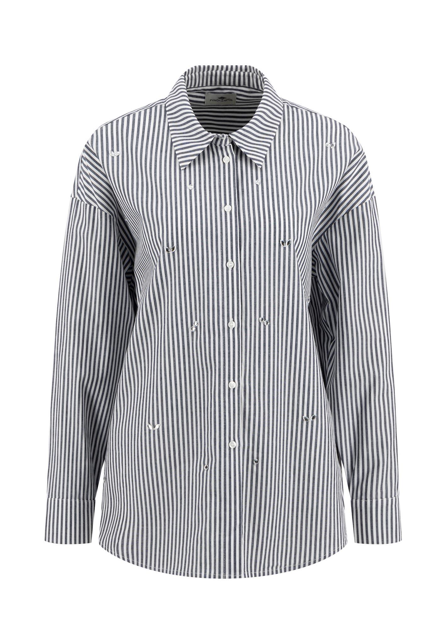 FYNCH-HATTON - BLOUSE STUDS warm grey - Gr. - 36 von FYNCH-HATTON