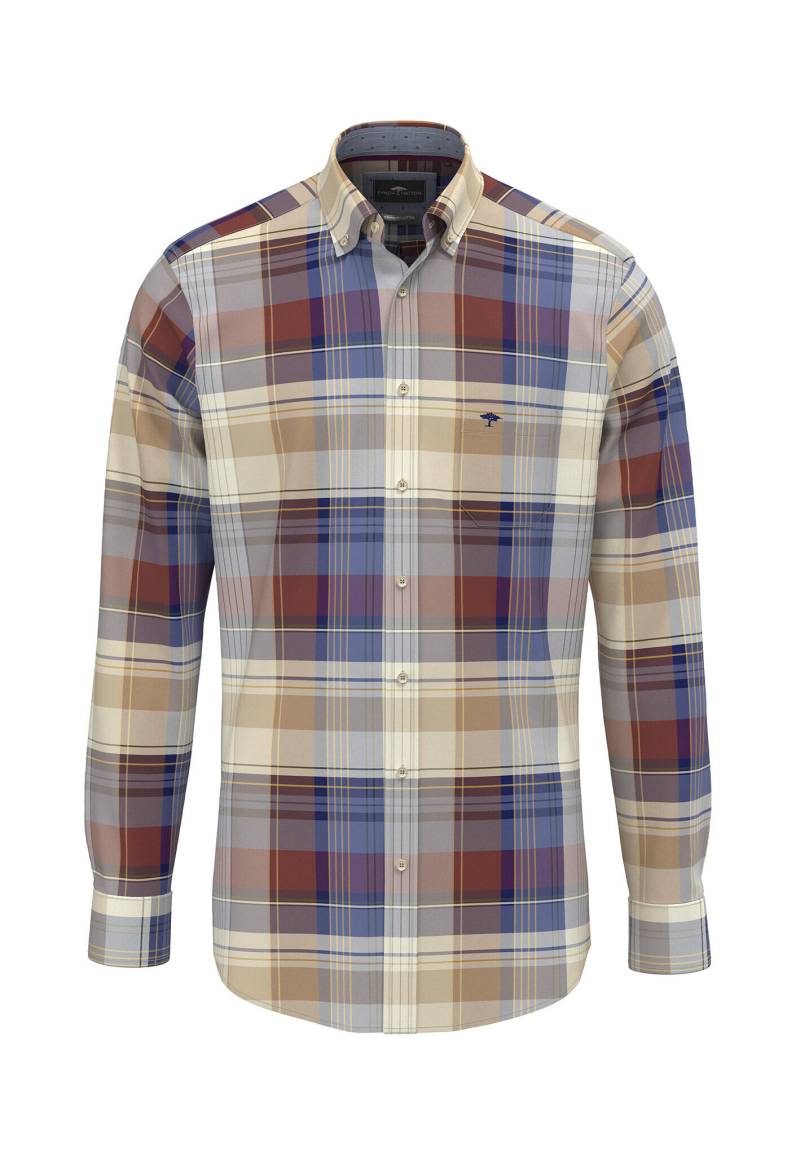 FYNCH-HATTON - Big Poplin Check, B.D., 1/1 sand - Gr. - XL von FYNCH-HATTON