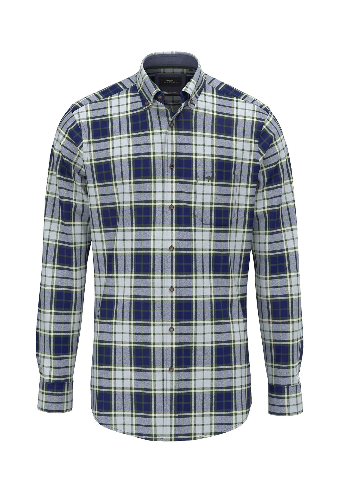 FYNCH-HATTON - Brushed Twill Check, B.D., 1/1 - Gr. - 3XL von FYNCH-HATTON