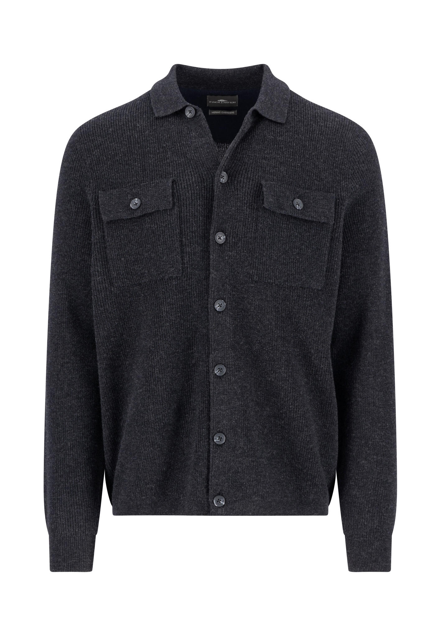 FYNCH-HATTON - Buttoned Cardigan, Merino Cashmere charcoal - Gr. - XL von FYNCH-HATTON