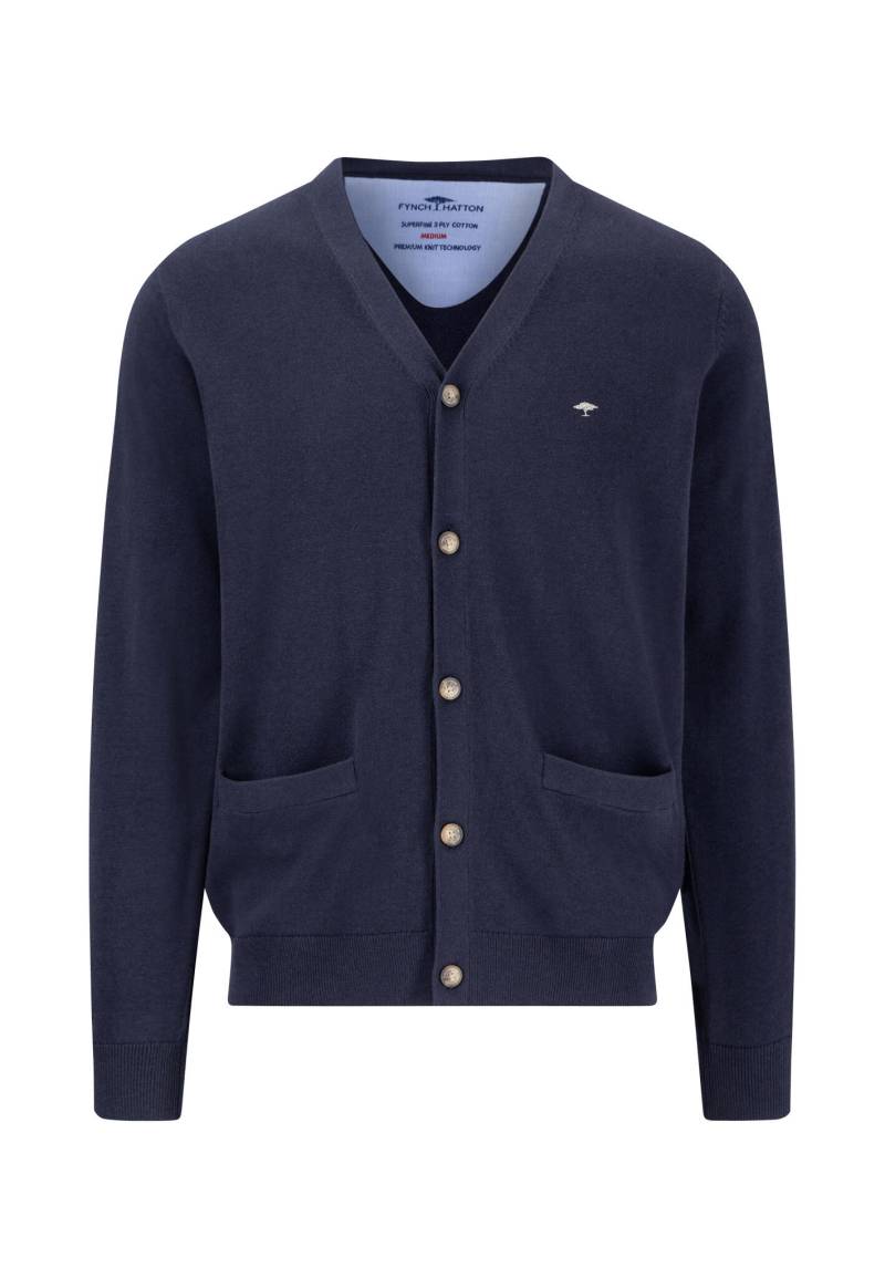 FYNCH-HATTON - Buttoned Cardigan, Superfine navy - Gr. - L von FYNCH-HATTON