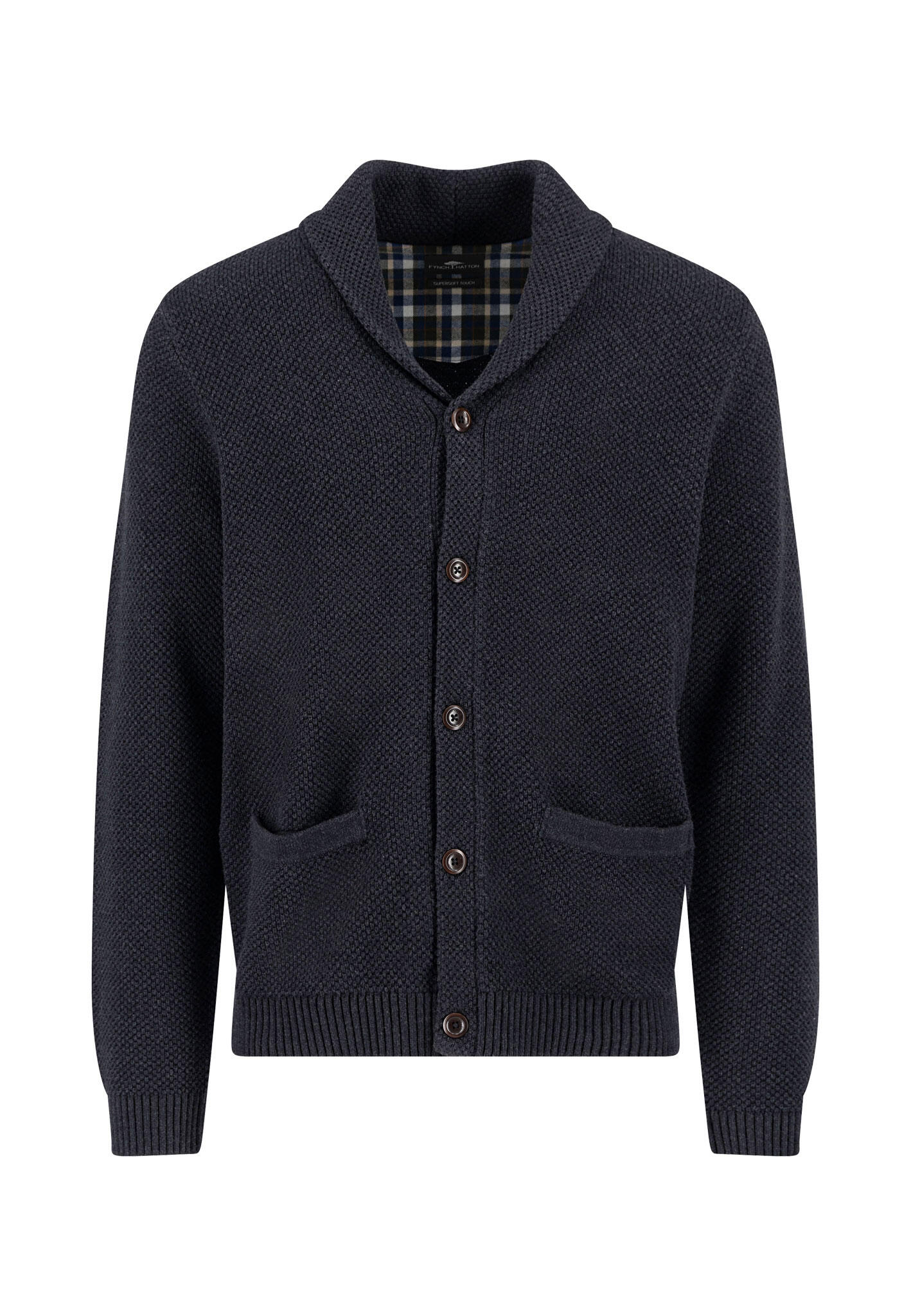 FYNCH-HATTON - Buttoned Shawl Cardigan charcoal - Gr. - XXL von FYNCH-HATTON