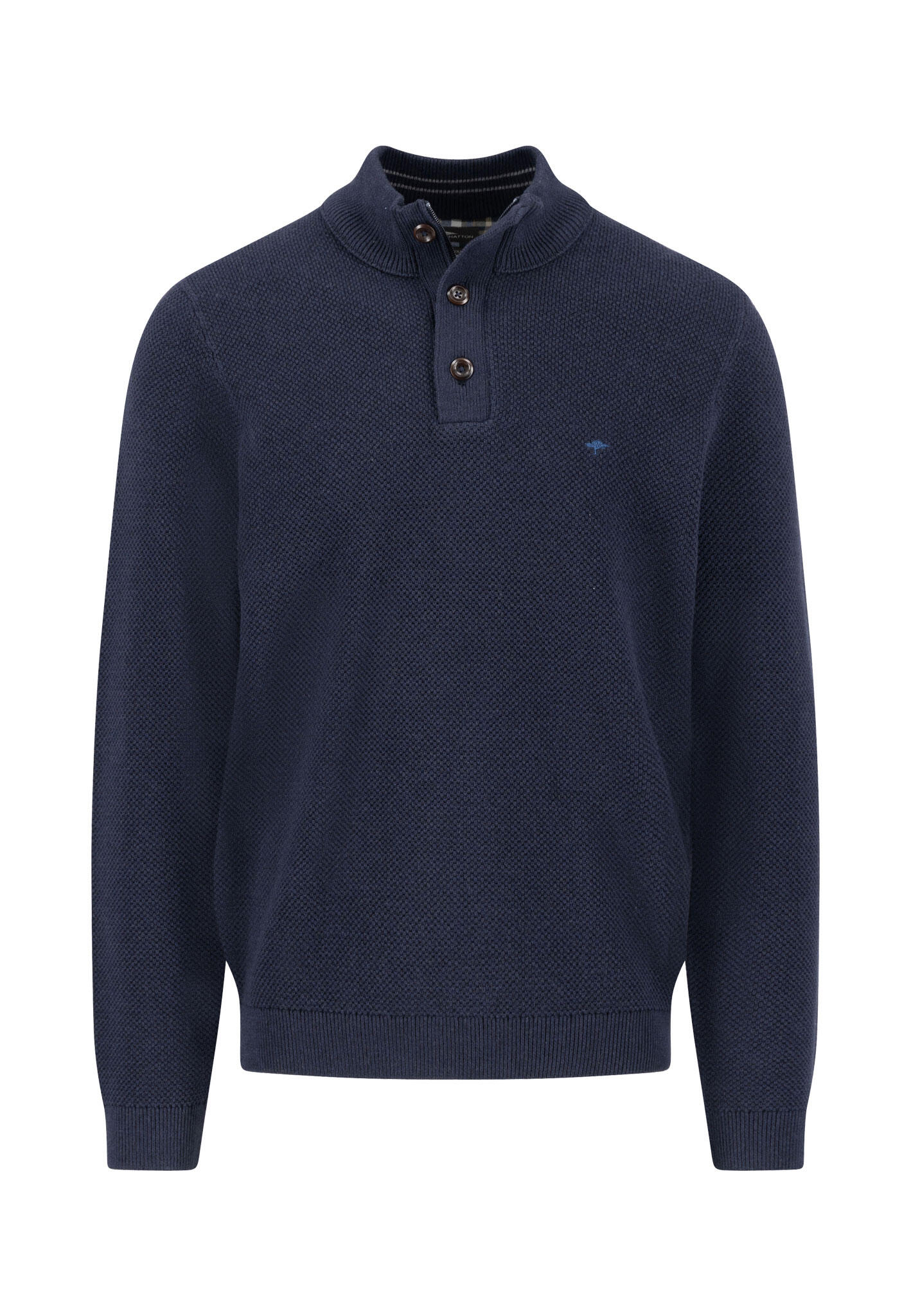 FYNCH-HATTON - Buttoned Troyer, Cotton Wool navy - Gr. - XL von FYNCH-HATTON