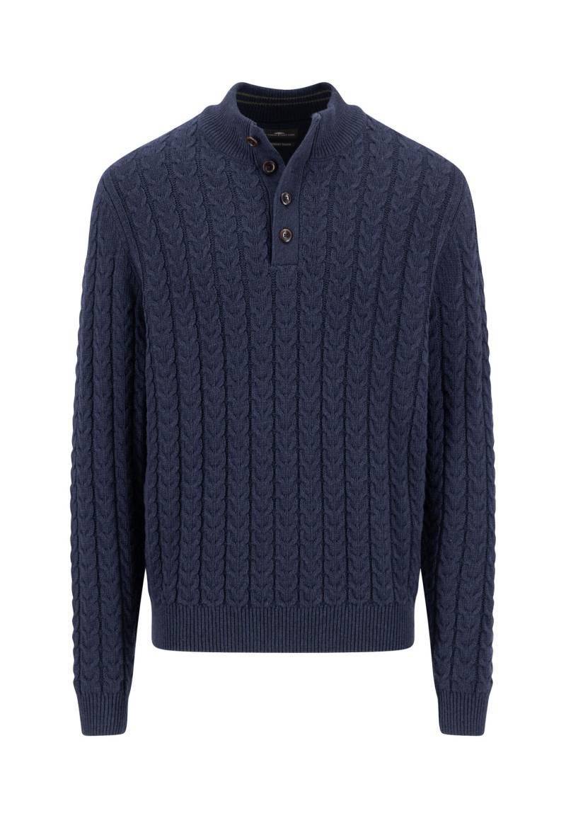 FYNCH-HATTON - Buttoned Troyer, Soft Knit Cable navy - Gr. - XXL von FYNCH-HATTON